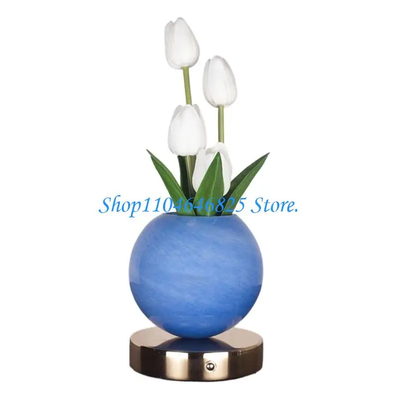 Charm Flower Lamp Comfortable Reading Lamp Ornate Flower Figure Table Light