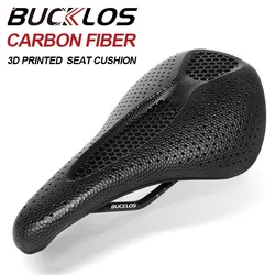 BUCKLOS Carbon Bicycle Seat 3D Printed 143mm 155mm Nylon Bicycle Saddle Breathable Road Mountain Bike Cushion Carbon Saddle