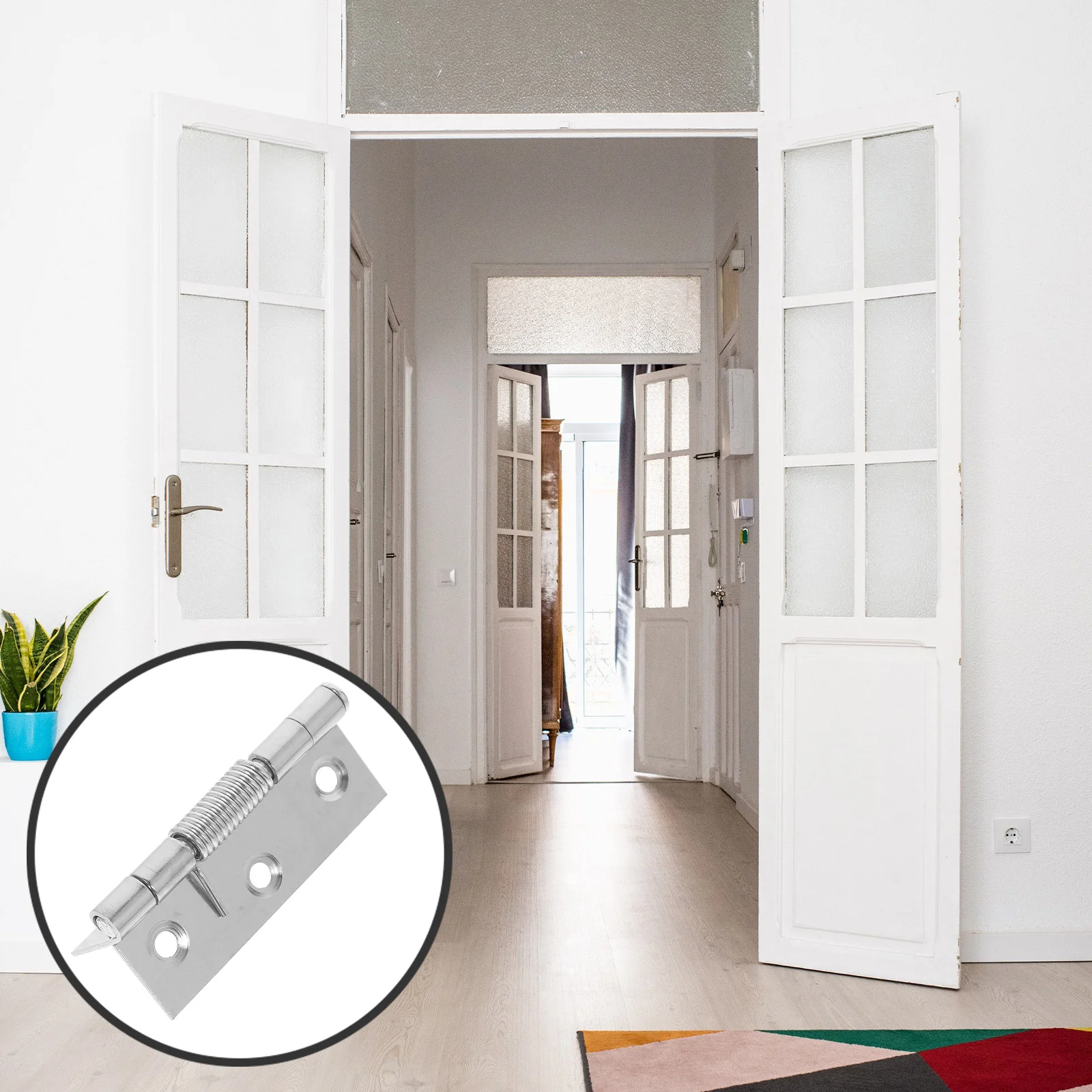 

8Pcs Spring Door Hinge Stainless Steel Self Closing Automatic Rebounding Hinge for Cabinet Cupboard Furniture Doors