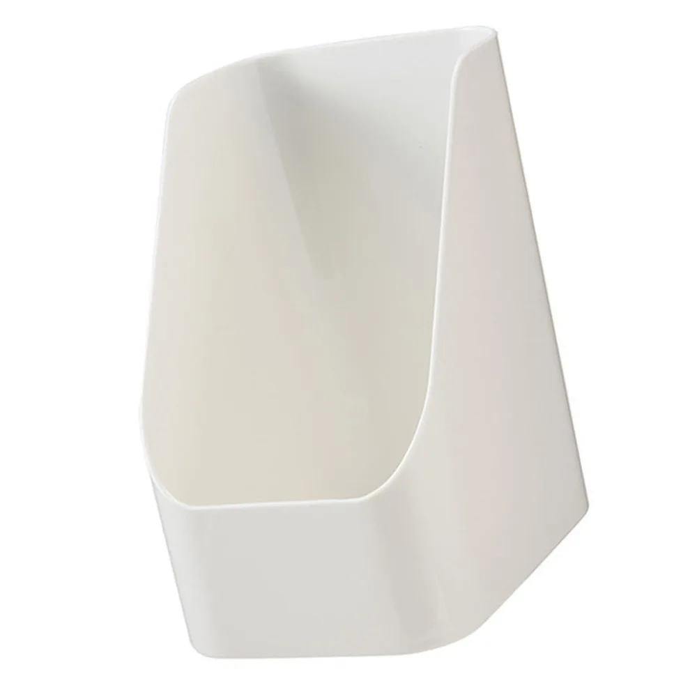 PP Makeup Brush Holder White Trapezoid Shape Tea Bag Organizer Space Saving Multipurpose Storage Box Vanity Table