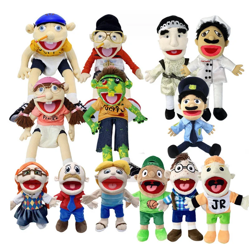 

1-5PCS NEW 60cm Jeffy Dad Hand Puppet Family Soft Plush Toy Talk Show Christmas Duffy Puppet Kids Birthday Christmas Gift