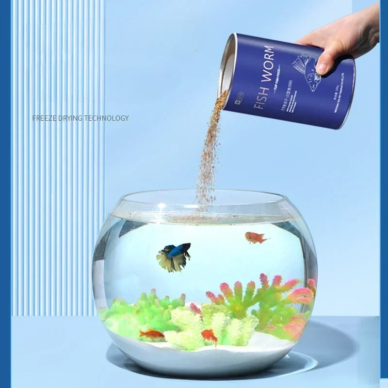 Yee peixe minhoca água seca pulga guppy pequeno bebê topo comida de peixe primeira mordida 50% gordura animal suprimentos aquáticos
