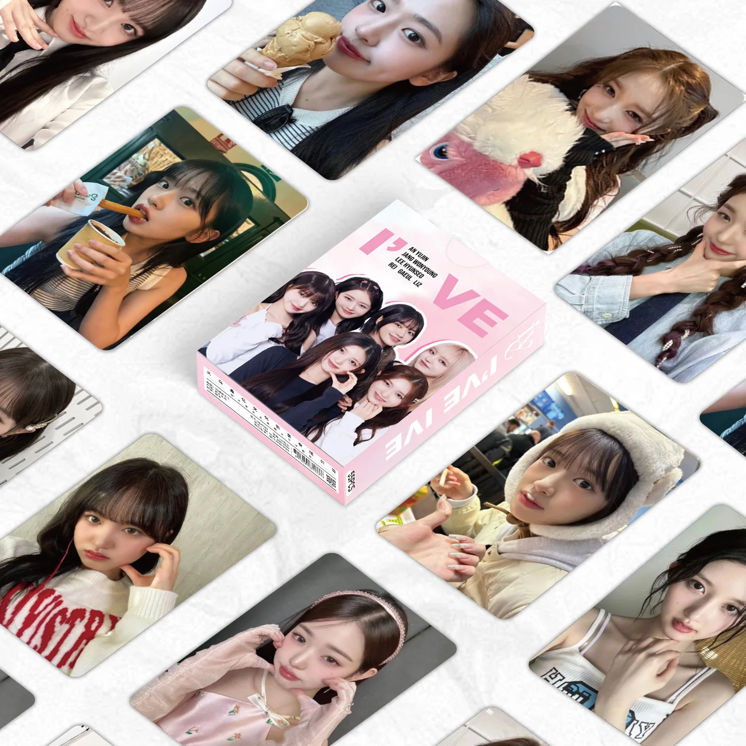 Tarjetas Lomo Kpop Jang WonYoung Yujin, tarjetas fotográficas, Impresión de fotos, tarjetas Lomo, tarjetas postales de colección para fanáticos, 55 piezas por juego