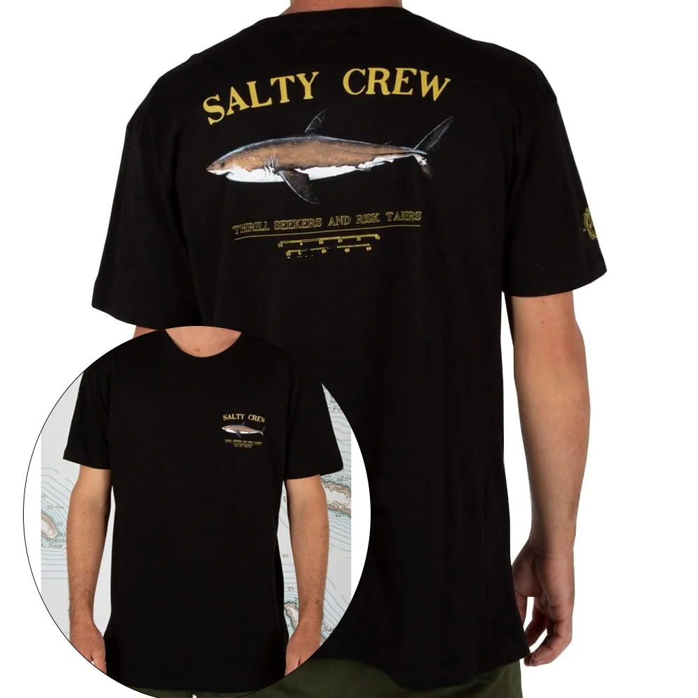 Мужская футболка Salty Crew Брюс, летняя дышащая двусторонняя толстовка с круглым вырезом и короткими рукавами для повседневных топов, Ropa Hombre