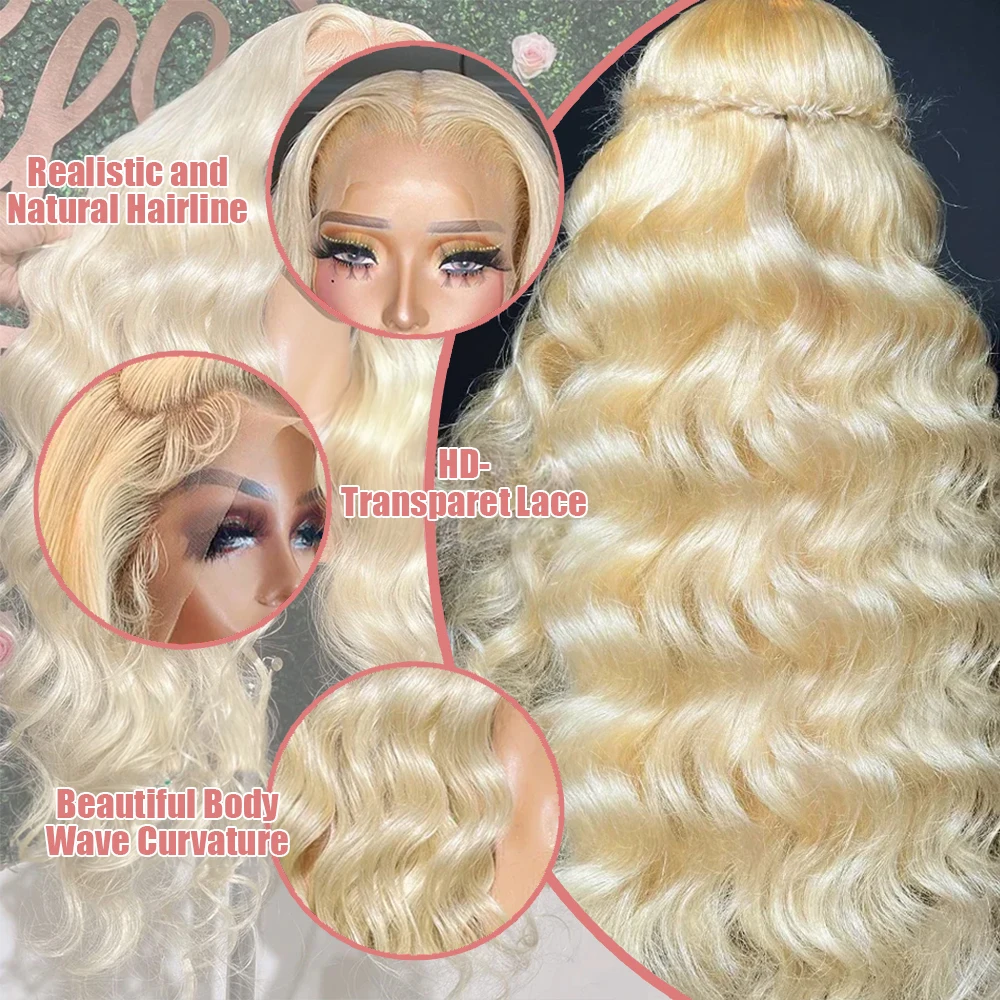 Water Wave 613 HD Lace Frontal Honey Blonde Wig Body Wave Human Hair 40Inch 13x6 Brazilian Cheap Wig on Clearance Sale For Women