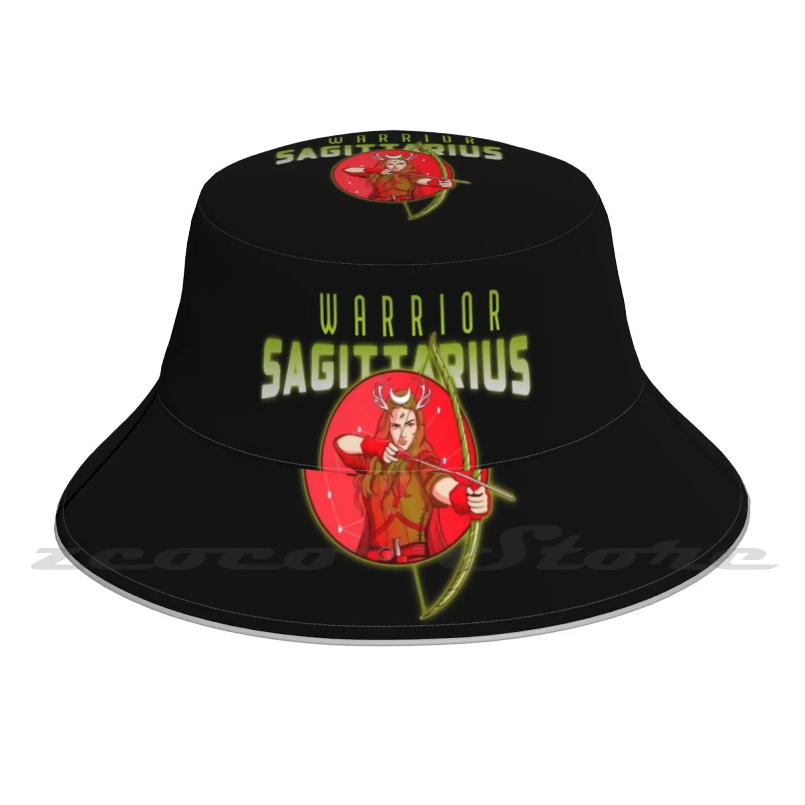 Sagittarius Zodiac Sign Design Cap Diy Foldable Sunshade Fashion Leisure Bucket Hat Astrology Stars Astronomy Zodiac Horoscope