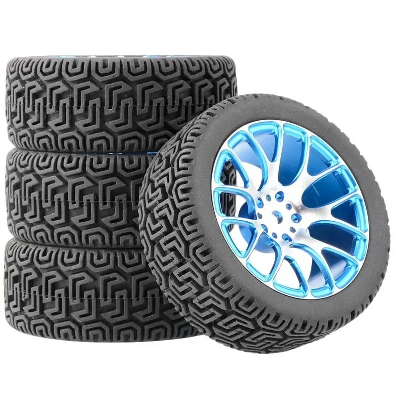 4 Stücke Racing Reifen Reifen Metall Felge 4 Stücke Für RC 1/10 On-Road Auto HSP 94123/94103/94122 D4/D3 FW06 WL144001 MJX16207