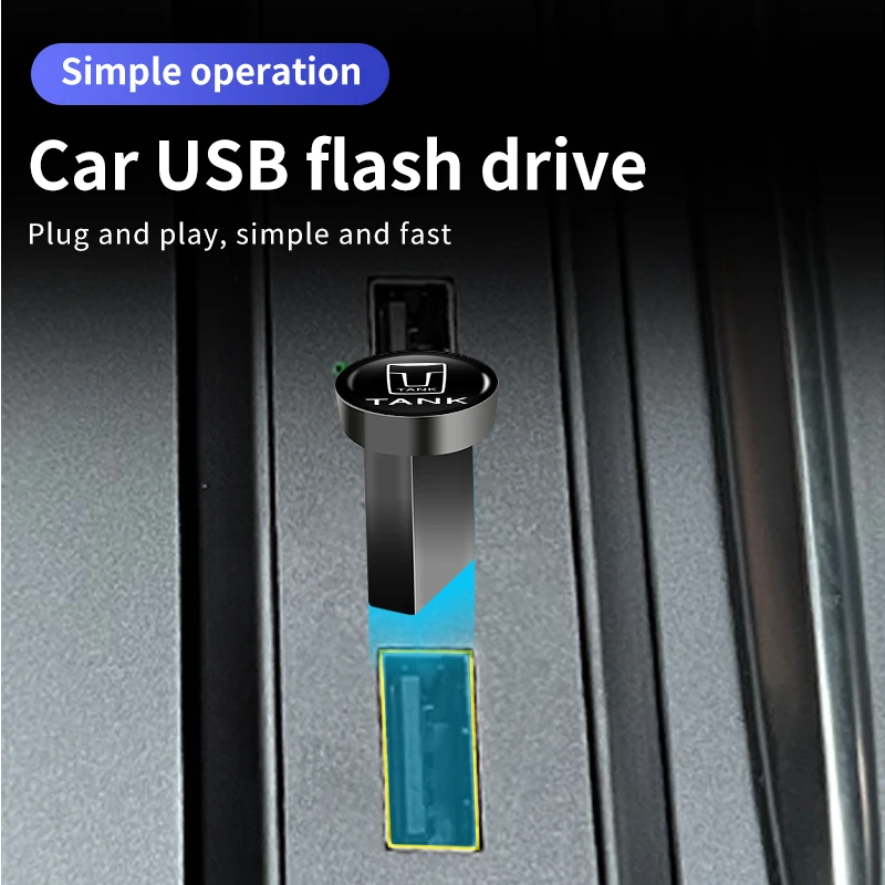 Car USB Flash Drive Mini Portable Storage Memory Drive Pen Drive For Great Wall GWM Tank 300 City 300 Border 400 500 PHEV 700 80