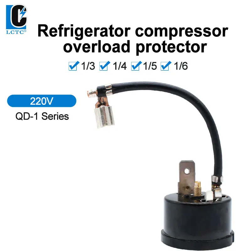 

LCTC HP Control 1/3 1/4 1/5 Relay 220V Hisne Relay And Thermal Protector For Refrigerator Starter Relay Compressor Fridge QD-1