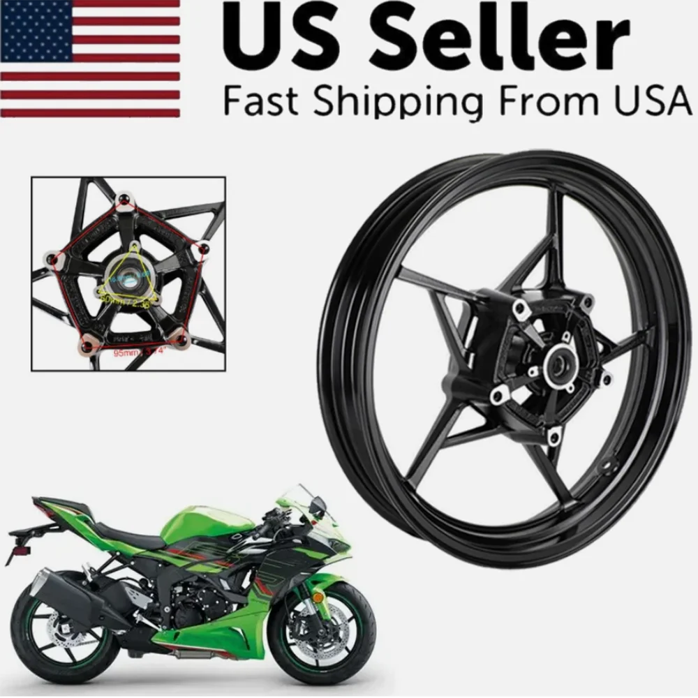 

Обод переднего колеса для Kawasaki Z400 EX400 Ninja 400 2018-2023, обод переднего колеса мотоцикла из алюминиевого сплава, глянцевый черный