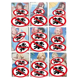 9Pcs/set Anime Naruto Haruno Sakura Tsunade Homemade Sexy Nude Card Swimsuit Beach Series Toy Gift Game ACG Collection Card