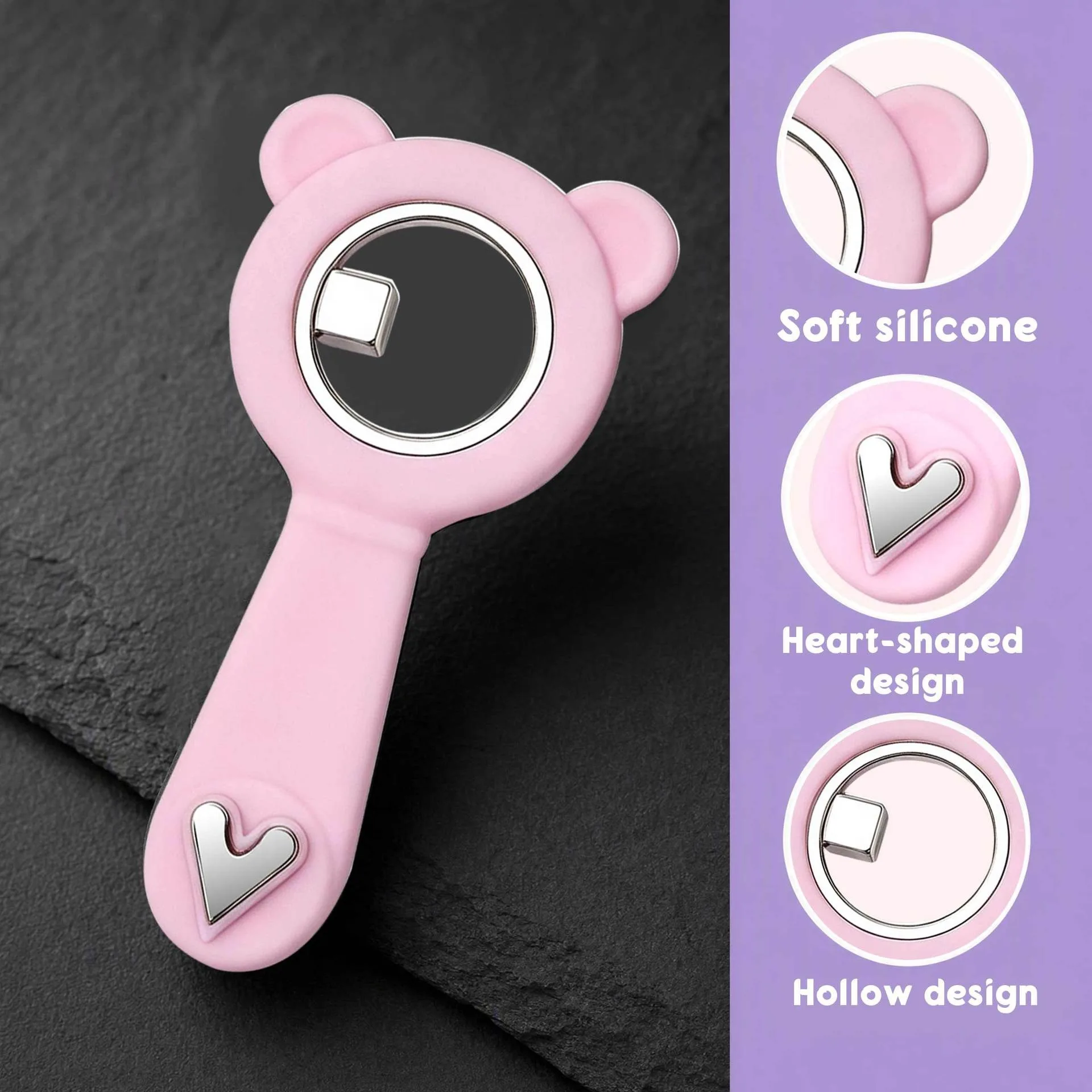 YIKOOLIN 2 In 1 Cute Bear Cat Eye Magnet Dual End Heart Shape Magnetic Stick for Cat Eye Gel Nail Polish DIY Manicure Salon Tool view 3