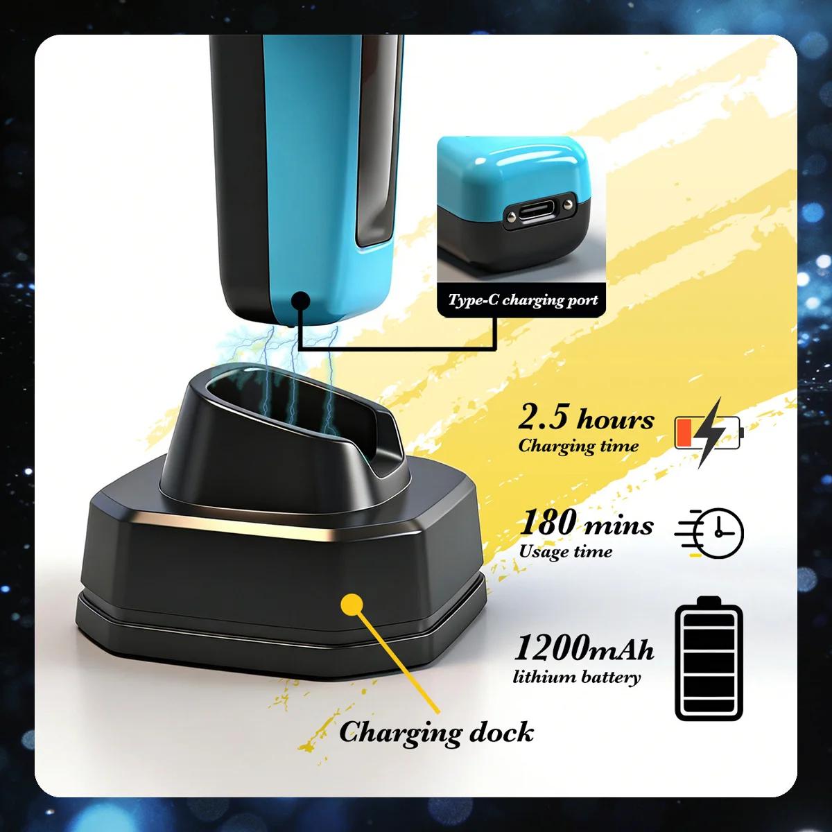 Neuer Professioneller BRDCLIP Kabelloser Haarschneider mit DLC Keramikklinge, 1200mAh Akku, LCD-Geschwindigkeitsanzeige und Batterieindikator, Friseur-Pflegewerkzeug – Detail 6