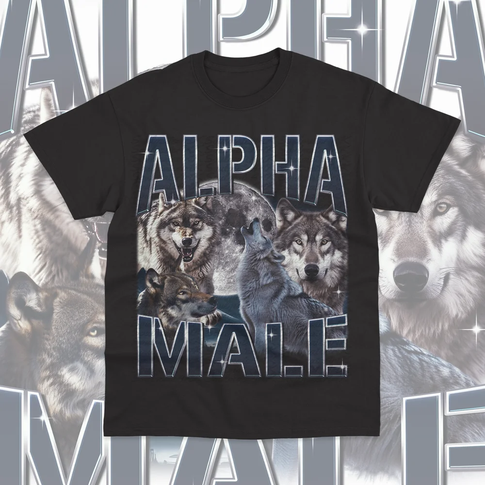 Alpha Male Wolf T-Shirt Unisex Animal Wolves Pack Alpha Male Sweater Hoodie Tee