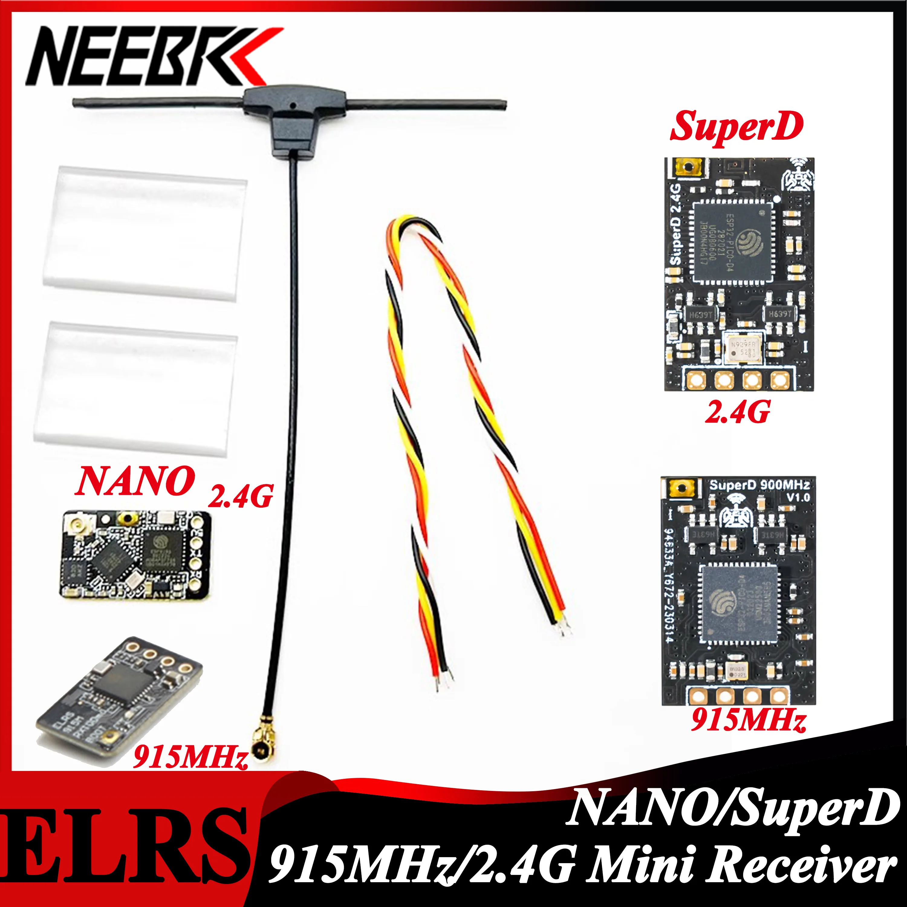 

NEEBRC ELRS NANO SuperD 2.4G 915MHz ExpressLRS Mini Receiver RX for RC Transmitter TX FPV Freestyle Long Range Drone Model Parts