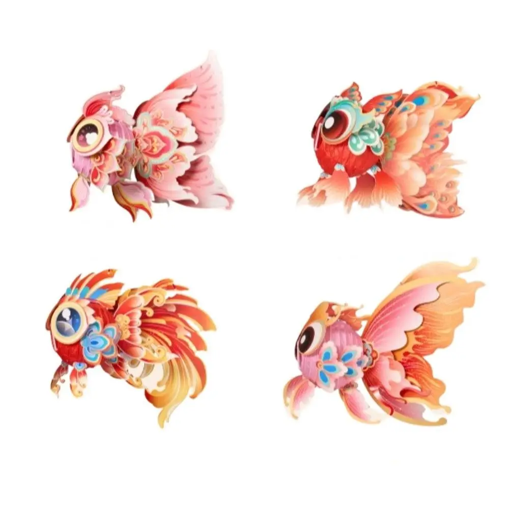 3D Middle Autumn Festival Lantern Fish Hand Made DIY Lantern Material Kit Chinese Style Paper Mid Autumn Lotus Lantern