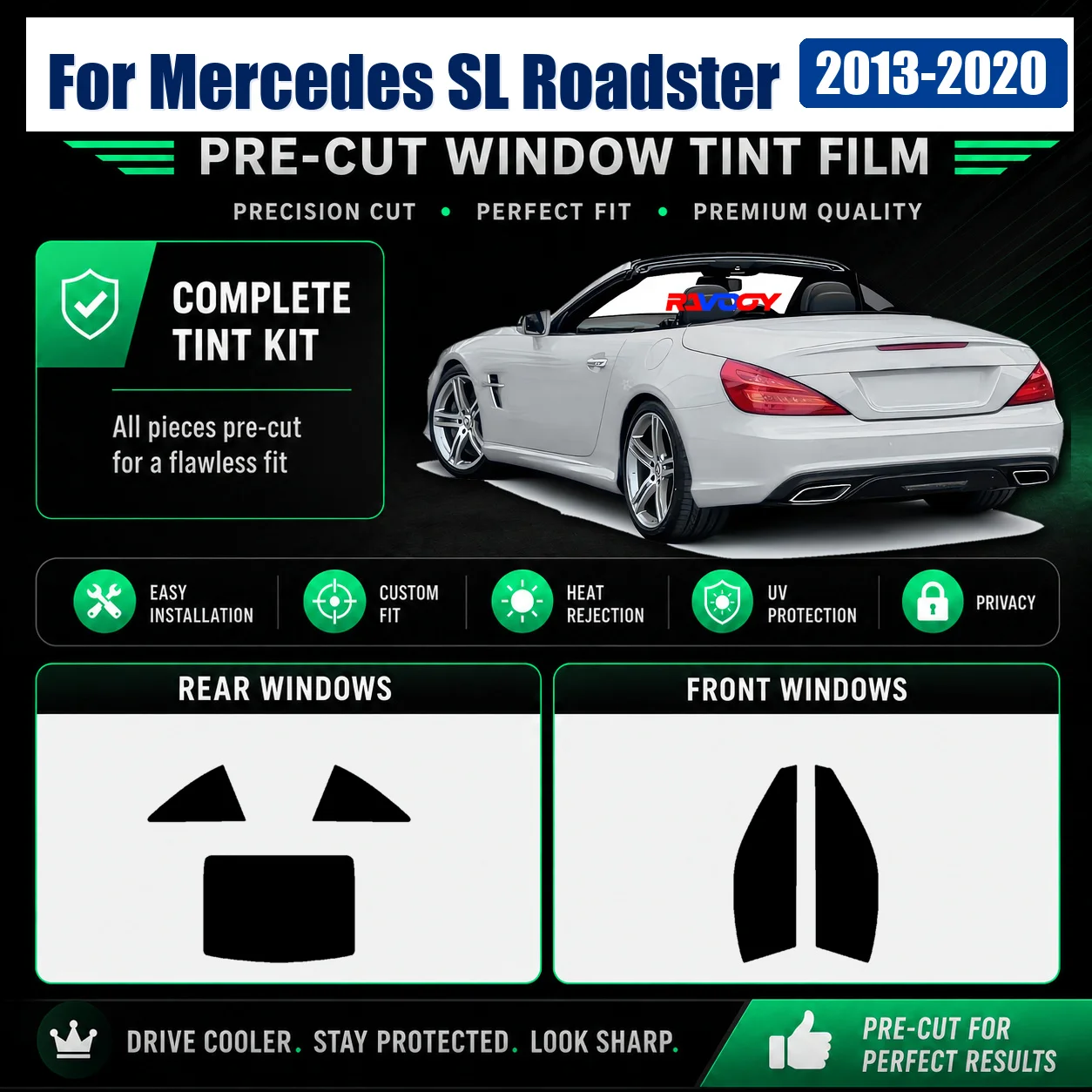 for-mercedes-sl-roadster-2013-2020-pro-grade-full-set-window-glass-tint-kit-diy-install-kit