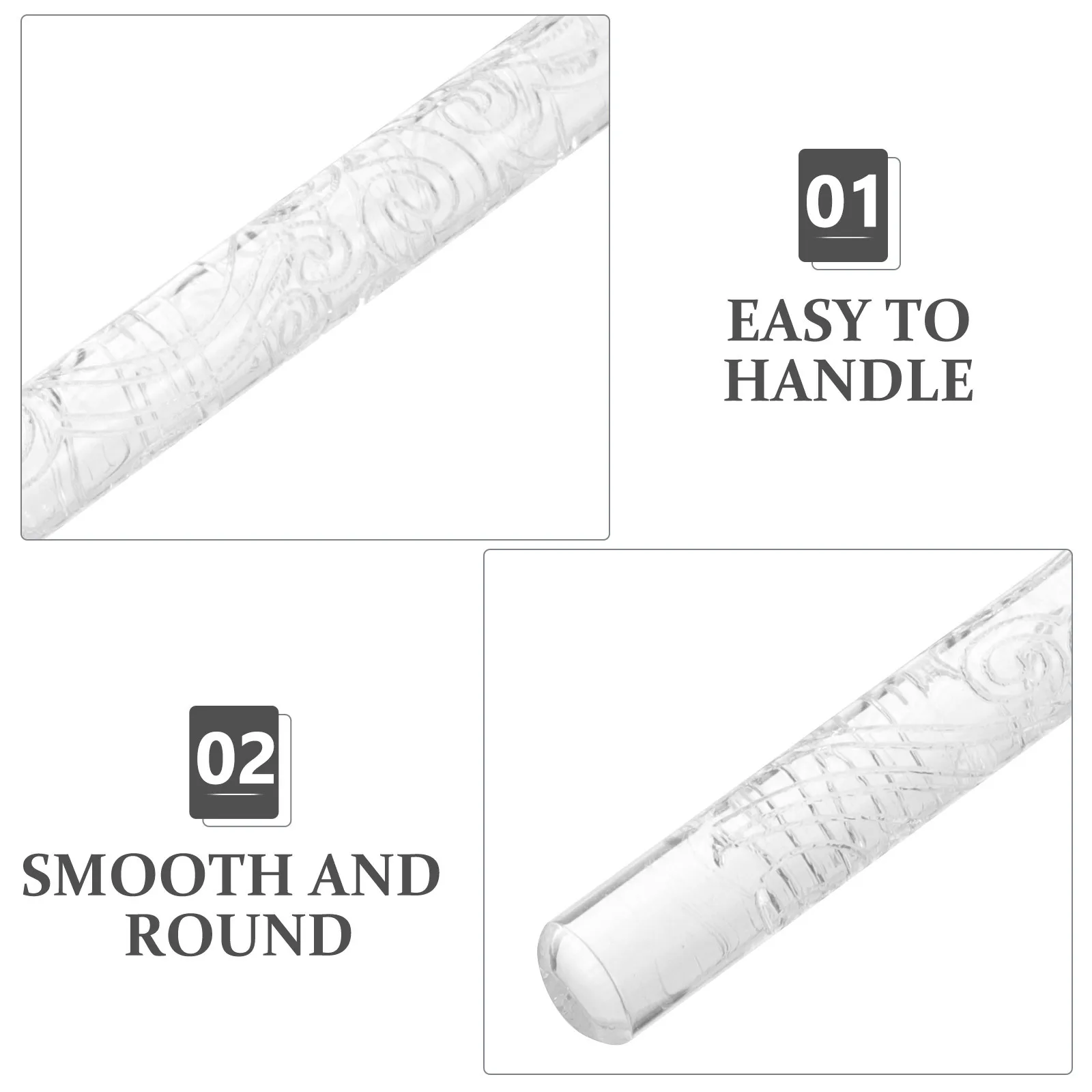 

Acrylic Embossed Rolling Pin Wave Engraved For Baking Pizza Pasta Nonstick Dough Roller Kitchen Tool 3D Pattern Clay