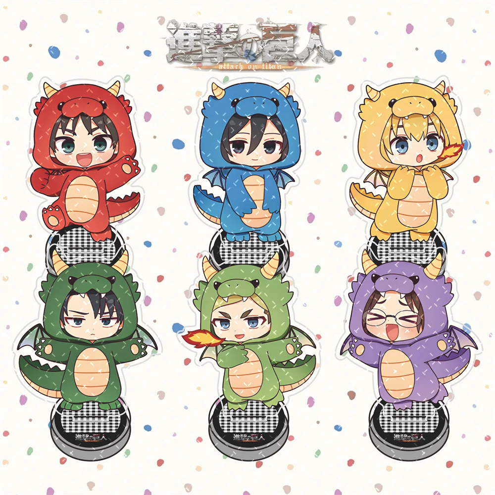 Attack on Titan 10cm Chibi Acrylic Stand Figure Keychain Anime Tabletop Decor Collectible Ornament Gift for Fans
