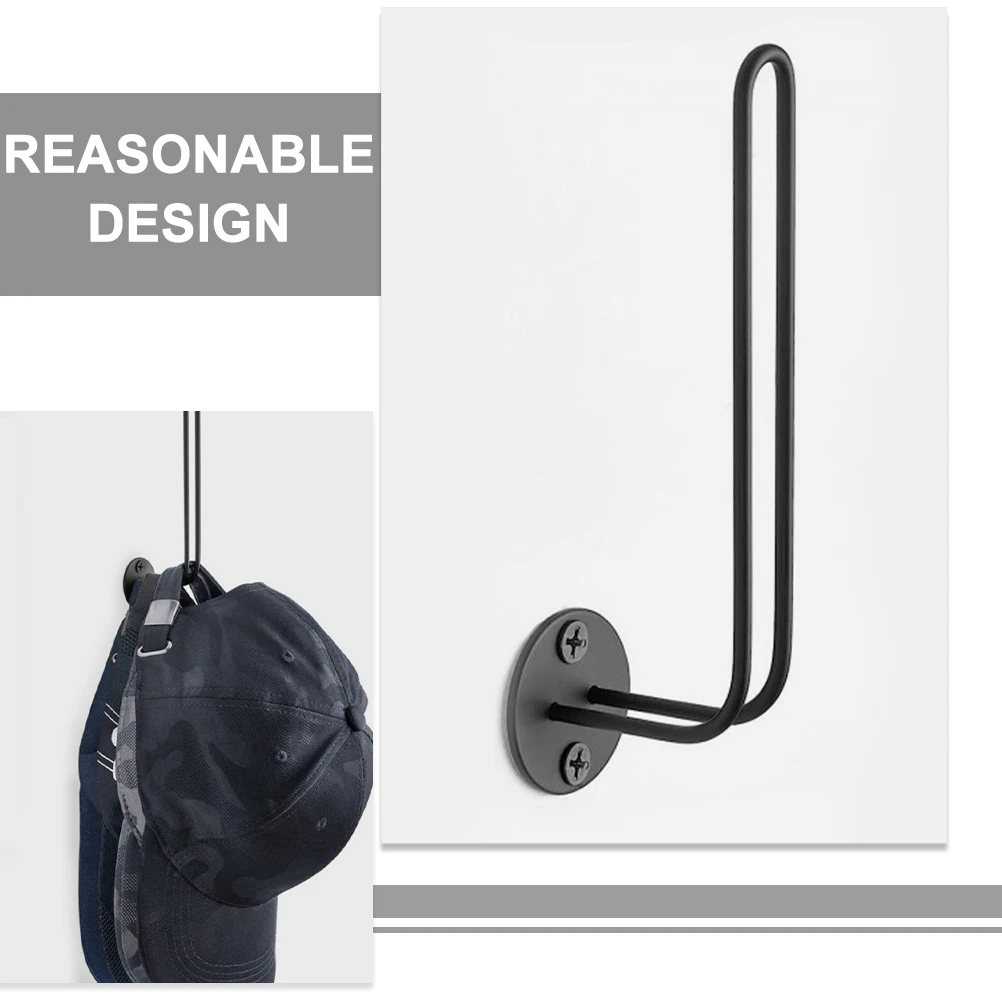 

2pcs Wall-mounted Hat Stand Rack Storage Carbon Steel Baseball Cap Holder Organizer Home Bedroom Living Room Wide Brim Cowboy