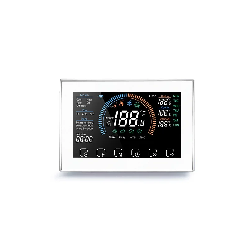 Household Air Heat Pump Thermostat Panel C Line 24V Tuya Android Battery Bar WiFi Geothermal Air Conditioner Controller Smart