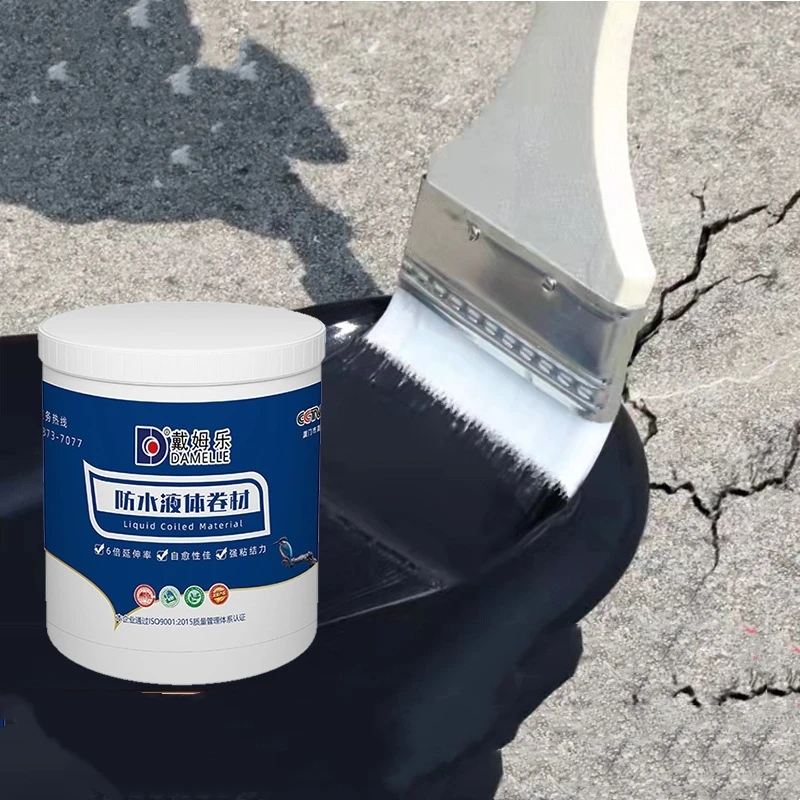 Roof waterproof coating Roof gutter crack waterproof leak repair glue material External wall waterproof liquid coil wholesale