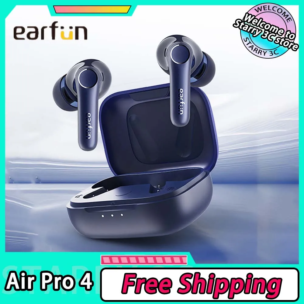 EarFun Air Pro 4 Wireless Earphone Active Noise Reduction HI-FI Bluetooth5.4 Earphones E-sports IPX5 Waterproof PC Gamer Headset