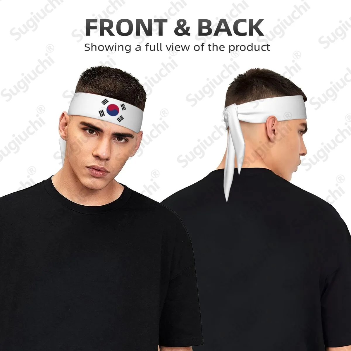 2026 South Korea Tie Headband for Men Women Adjustable Sports Sweatband for Yoga Soccer Running Basketball Cycling