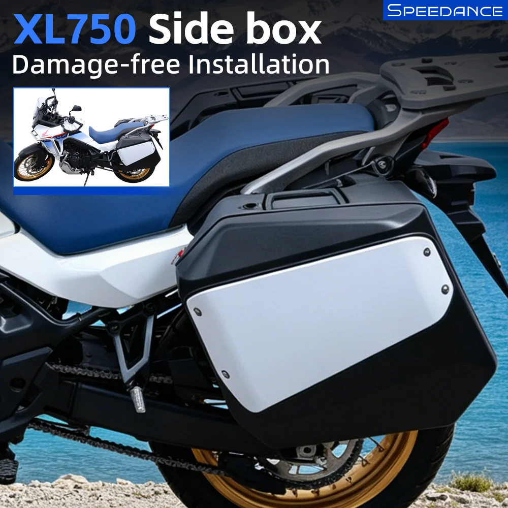 Maletas laterales Speedance XL750 con diseño de fácil desmontaje, instalación no destructiva para viajes urbanos y turismo en moto.