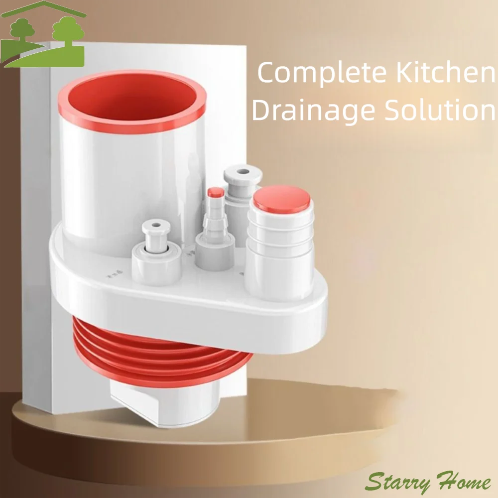 

Тройной соединитель Кухонная сливная труба Многоразовая конструкция Прочные материалы из ПВХ Разъем против запаха Двойная блокировка запаха Легко чистится