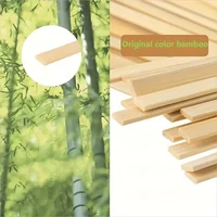 45Pcs Natural Rectangular Bamboo Sticks 11.8Inch(30cm) Craft Strips for DIY Woodworking Art Model Making Potted Plant Protectors 4