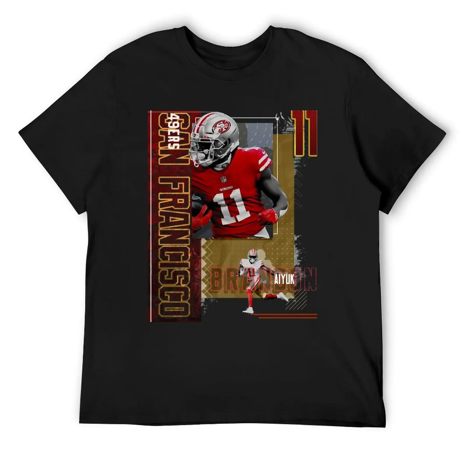 

Brandon sport Aiyuk Football Paper 49ers 2 T-Shirt customs graphic shirts for a boy men clothings