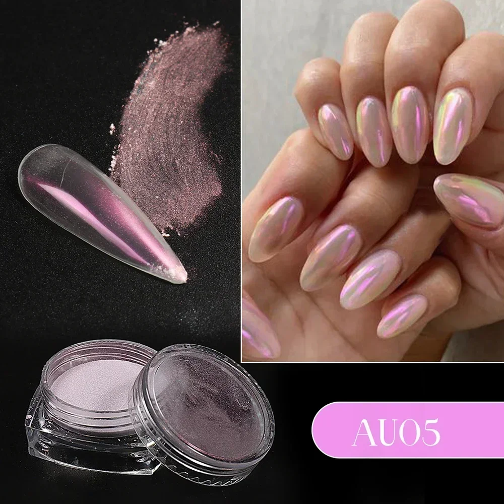 Concha blanca caliente espejo polvo gradiente brillo de uñas pigmento de perla cromo mágico polvo manicura decoración de neón suministros de uñas DIY