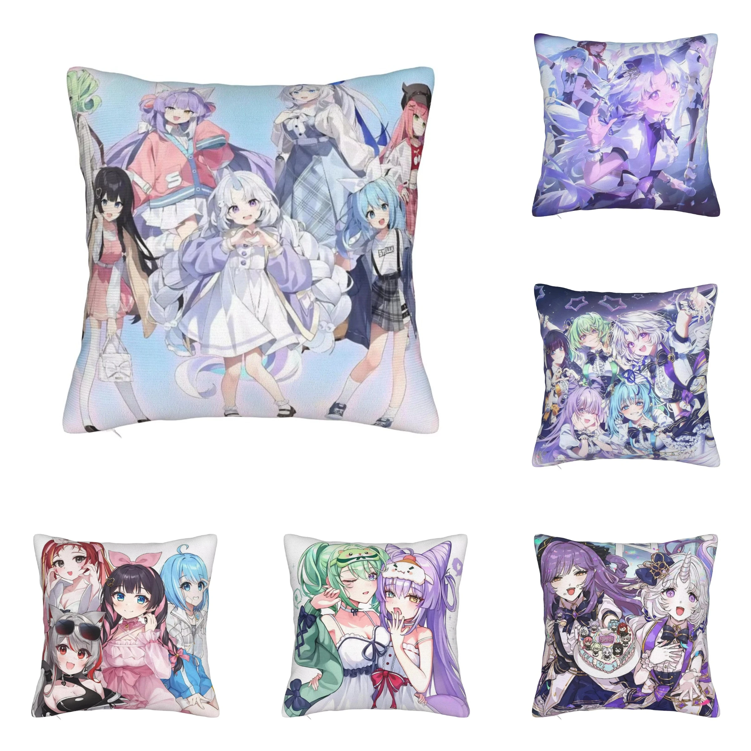 StelLive Korean Virtual YouTuber Square Pillow Case Kpop Cushion Covers Awesome Zippered Decor Pillowcase for Car 45*45cm
