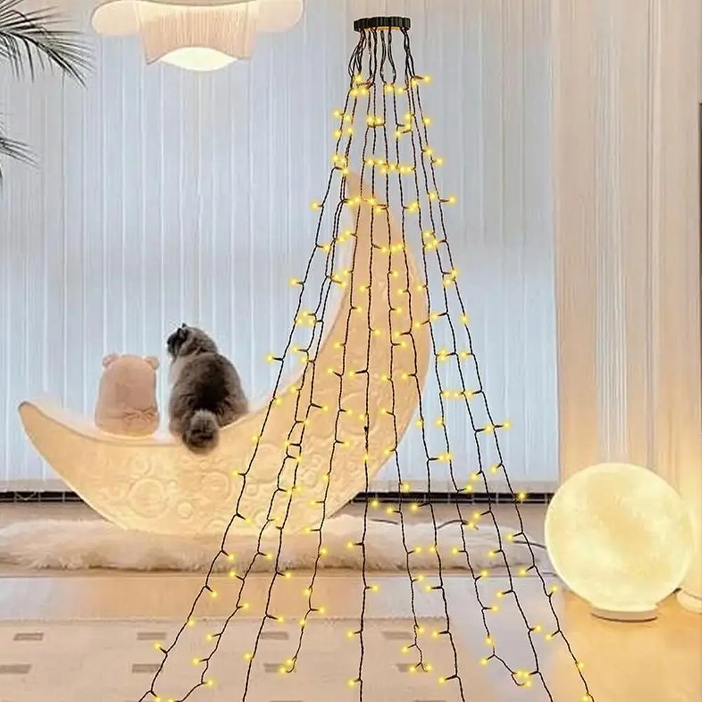 LED شجرة عيد الميلاد شلال سلسلة الجنية أضواء USB أضواء عيد الميلاد 1.5 متر/2 متر/3 متر للحزب ديكور المنزل مصابيح عطلات سلسلة