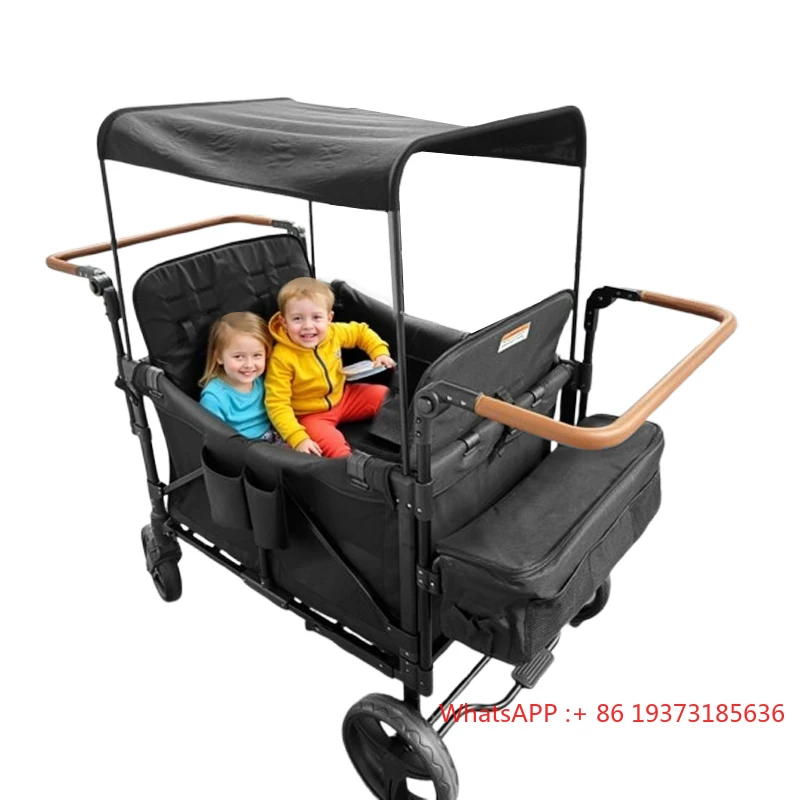 Foldable Camping 4 Wheel Shopping Trolley Picnic Cart Camping Wagon Collapsible aluminum stroller