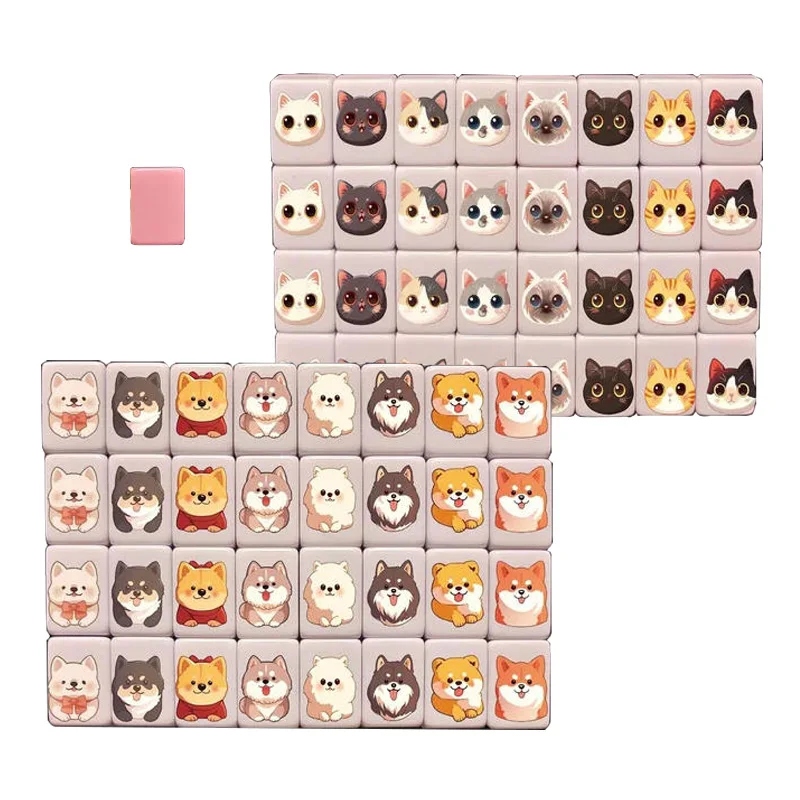 64+1 Seaside Escape Mahjong Board Games Tiktok Tile 24mm Mahjong Multi-style Pattern Flag Ball Battle Chee Chess Toys for Adult