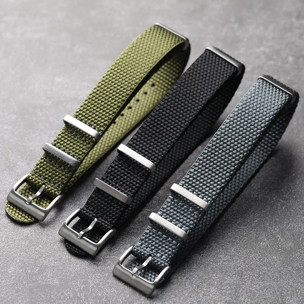 Vintage NATO Watch Band 20mm 22mm Durable Nylon Strap Black Green Gray Military Style for Seiko Diving Watch