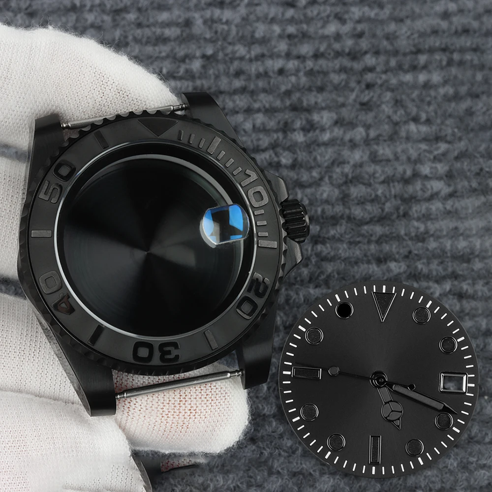 

Black NH35 Case Dial fit Yacht-Master Sapphire glass Watch Case For NH35 NH36 NH34 NH38 Movement 28.5mm Dial No/Green Luminous