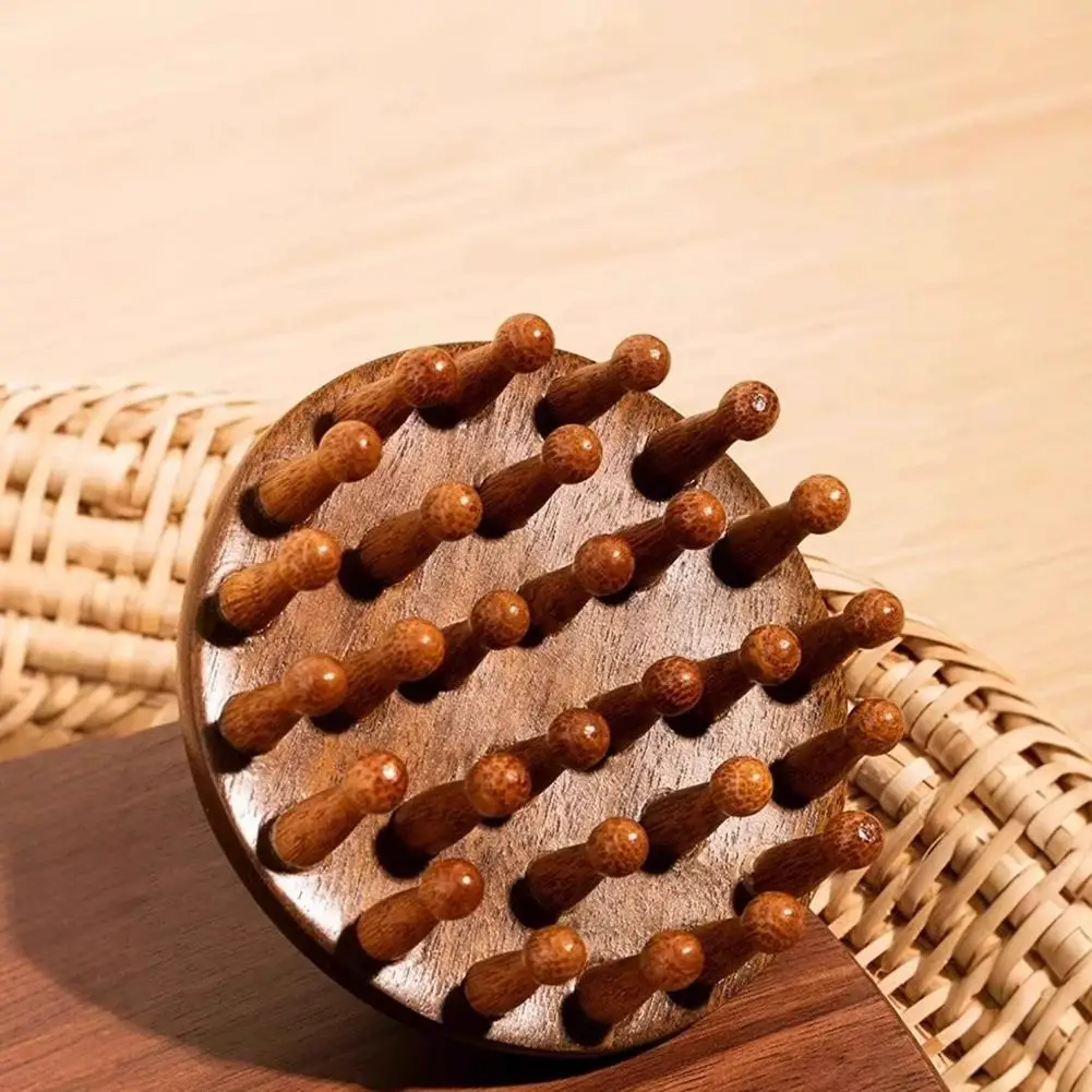 

1pcs Multi-Functional Wood Therapy Massage Comb Scalp Head Natural Scraping Circular Massager Tooth Sandalwood P4J5