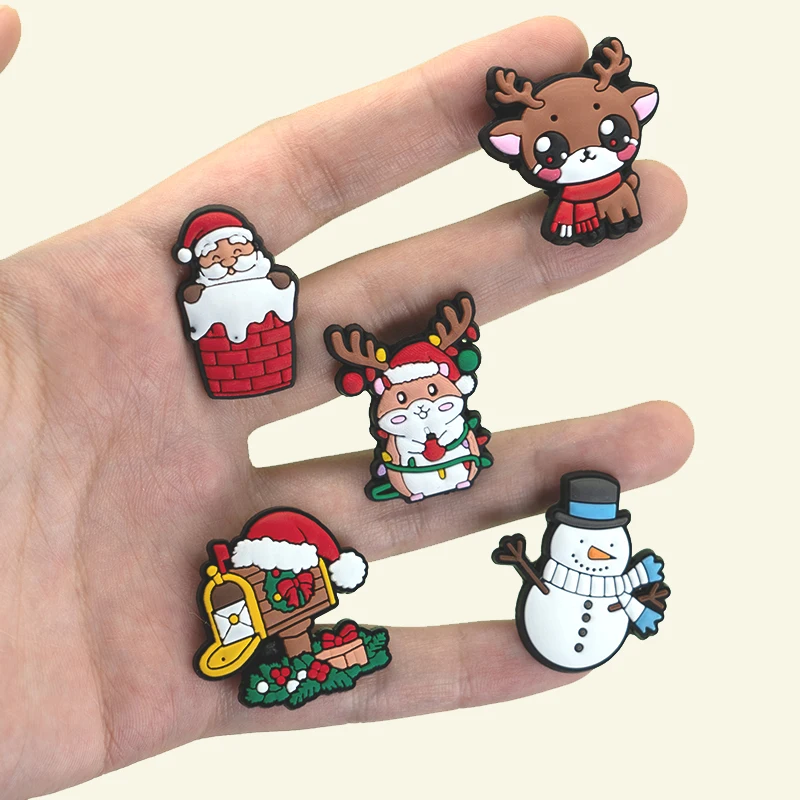 จี้รองเท้าคริสต์มาส 1/50 ชิ้น สไตล์คริสต์มาส รูปสัตว์ มนุษย์หิมะ ลูกกวาด ซานตาคลอส เครื่องประดับรองเท้าแบบติด สำหรับผู้หญิง ผู้ชาย ของขวัญวันหยุด