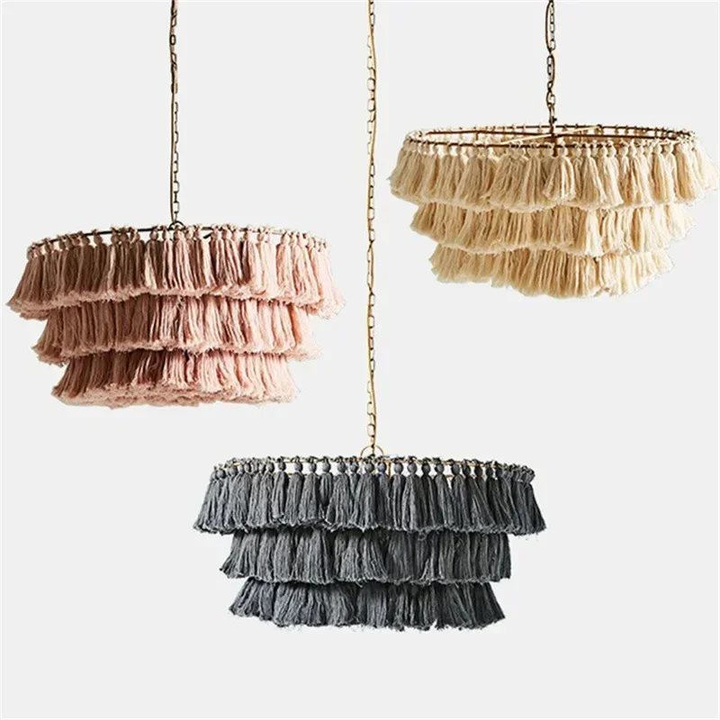 Imagem -06 - Lustre Led com Tassel Boho Luzes Pingente para Restaurante Sala de Jantar Decorações Home Lustre Lâmpadas Penduradas