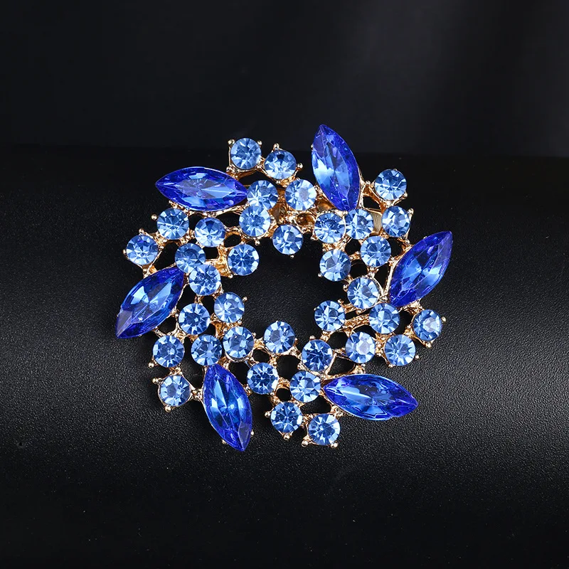 Luxury Elegant Normal Size Colorful Crystal Brooch Rhinestone Pearl Brooches Pin Men And Women Clothing Accessories Jewelry