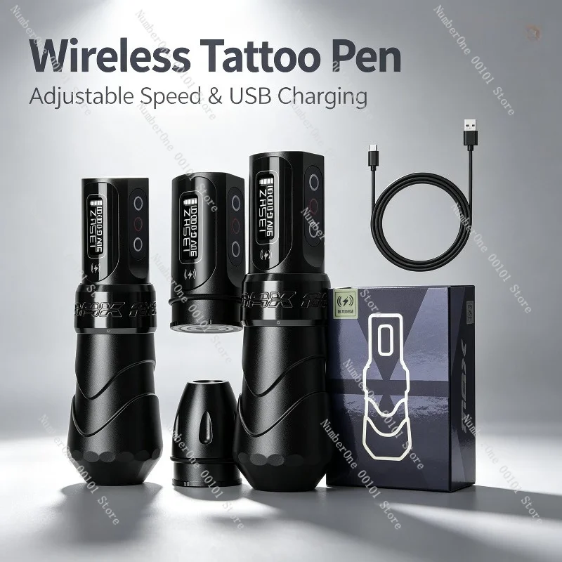 Wireless Tattoo Machine Dual Battery Liner Shader Motor Pen Adjustable Stroke Rotary Rechargeable Professional Artist Equipment