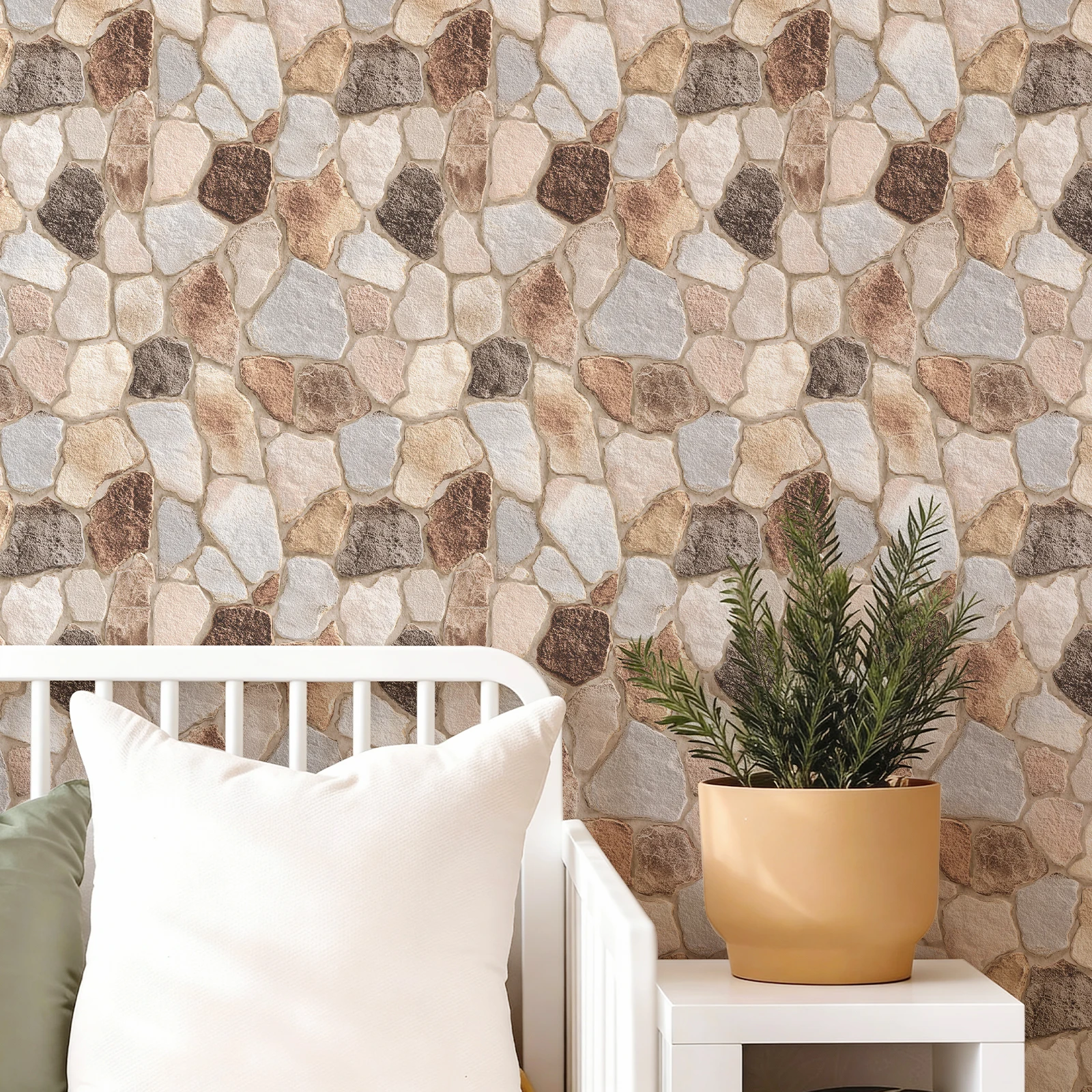 Imitation Chess Texture Self Adhesive Waterproof Wallpaper Splicing Colored Stone Self Adhesive Wall Renovation Room Decor