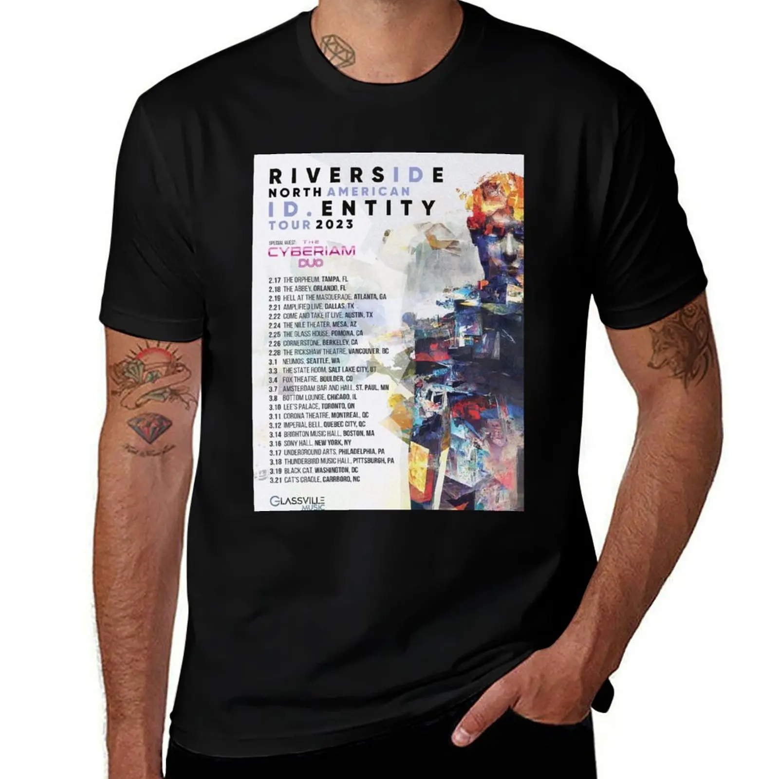 RIVERSIDE - NORTH AMERICAN ID.ENTITY TOUR 2023 T-Shirt luxury clothing labubu summer 2025 Men's cotton t-shirt