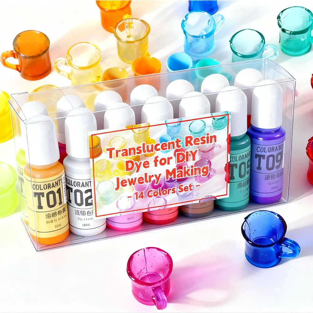 Liquid Epoxy Resin Pigment - 14 Colors Independent Bottle Resin Dye for Resin Art, DIY Jewelry & Handicrafts, 10ml Each view 4