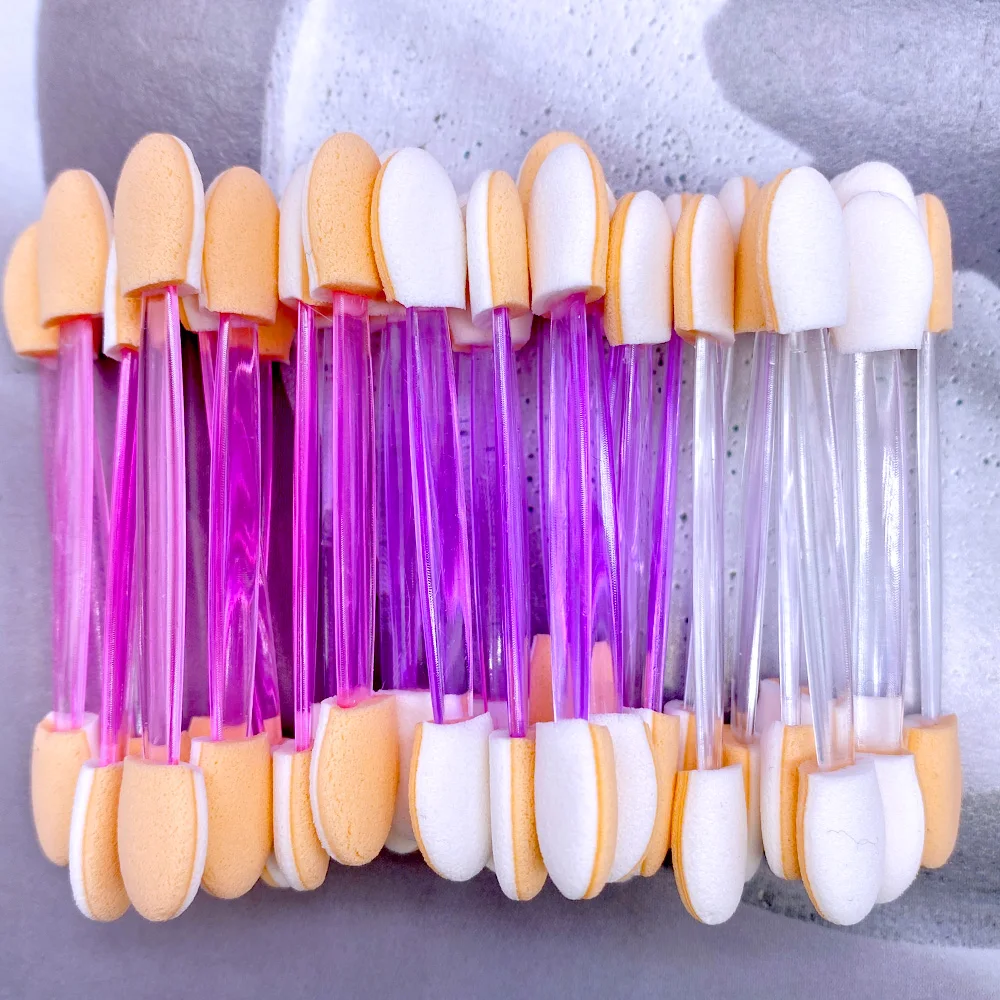 50/150Pcs Eyelash Extension Eyeshadow Sponge Brush Portable Double End Sponge Eye Shadow Applicators Beauty Tools Makeup Brush