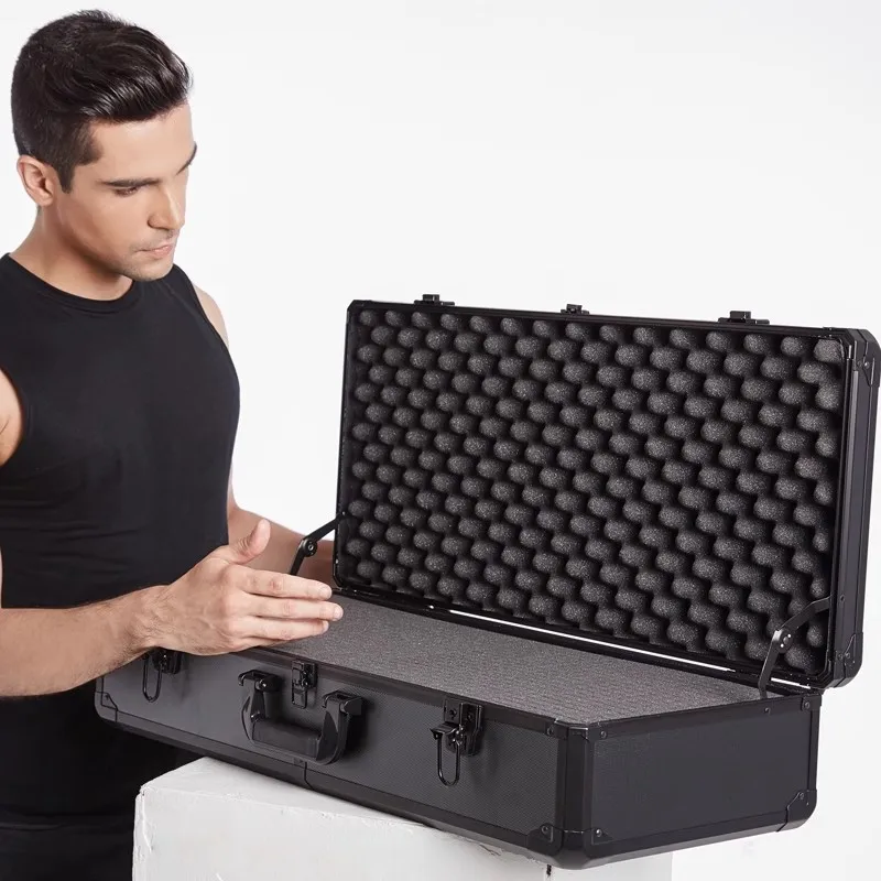 Aluminum Alloy Tool Box Buckle Safe Equipment Protective Boxes with Cotton Portable Tools Storage Case Household Tools Cases