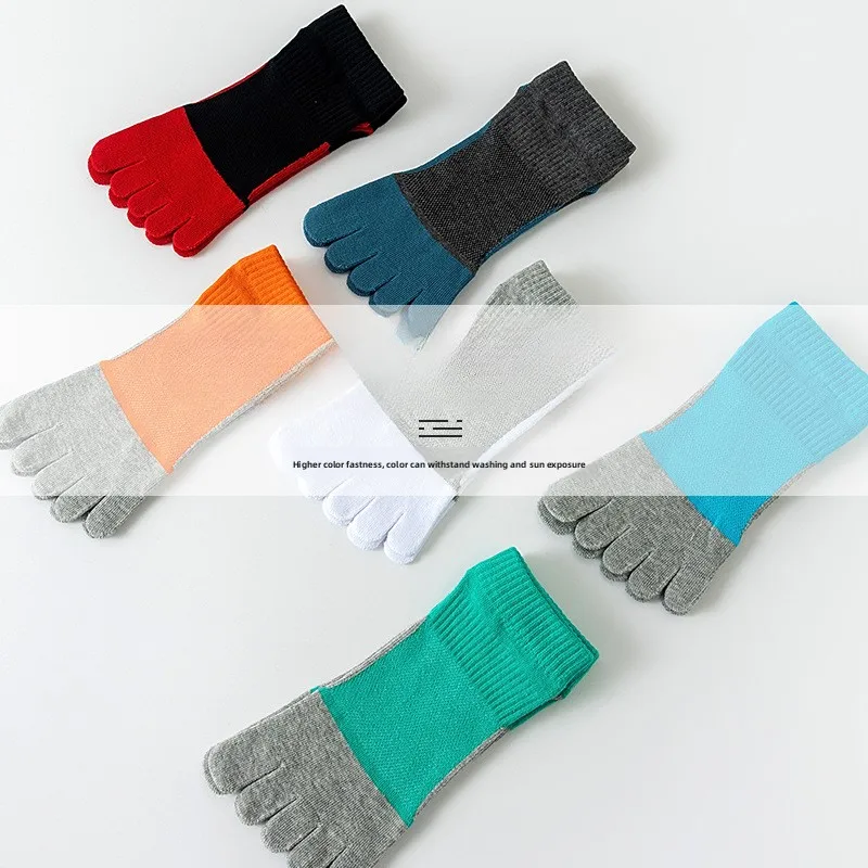 1/5 pares verão toe tornozelo meias algodão malha colorida respirável boca rasa absorvente de suor desodorante sem mostrar 5 meias de dedo